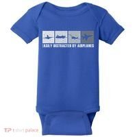 Easily Distracted By Airplanes Aviation Pilot Airplane Cool Gift Baby Bodysuit thumb 0
