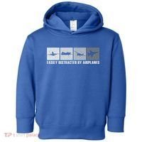 Easily Distracted By Airplanes Aviation Pilot Airplane Cool Gift Toddler Hoodie thumb 0
