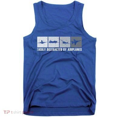 Easily Distracted By Airplanes Aviation Pilot Airplane Cool Gift Tank Top