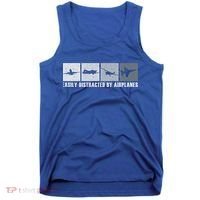Easily Distracted By Airplanes Aviation Pilot Airplane Cool Gift Tank Top thumb 0
