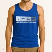 Easily Distracted By Airplanes Aviation Pilot Airplane Cool Gift Tank Top thumb 3
