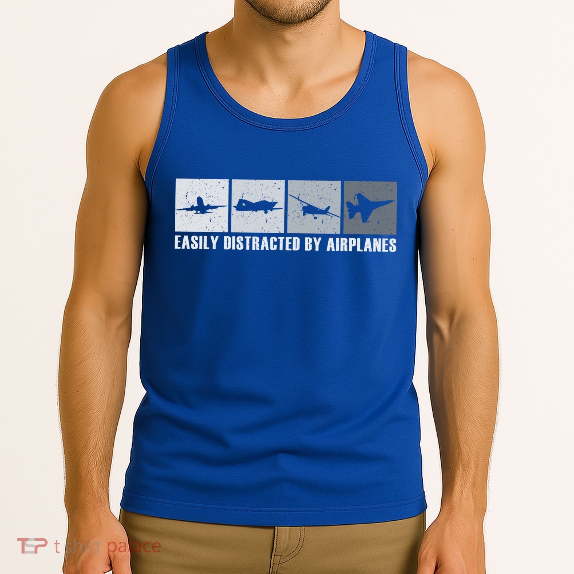 Easily Distracted By Airplanes Aviation Pilot Airplane Cool Gift Tank Top