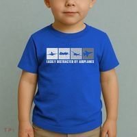 Easily Distracted By Airplanes Aviation Pilot Airplane Cool Gift Toddler T-Shirt thumb 2