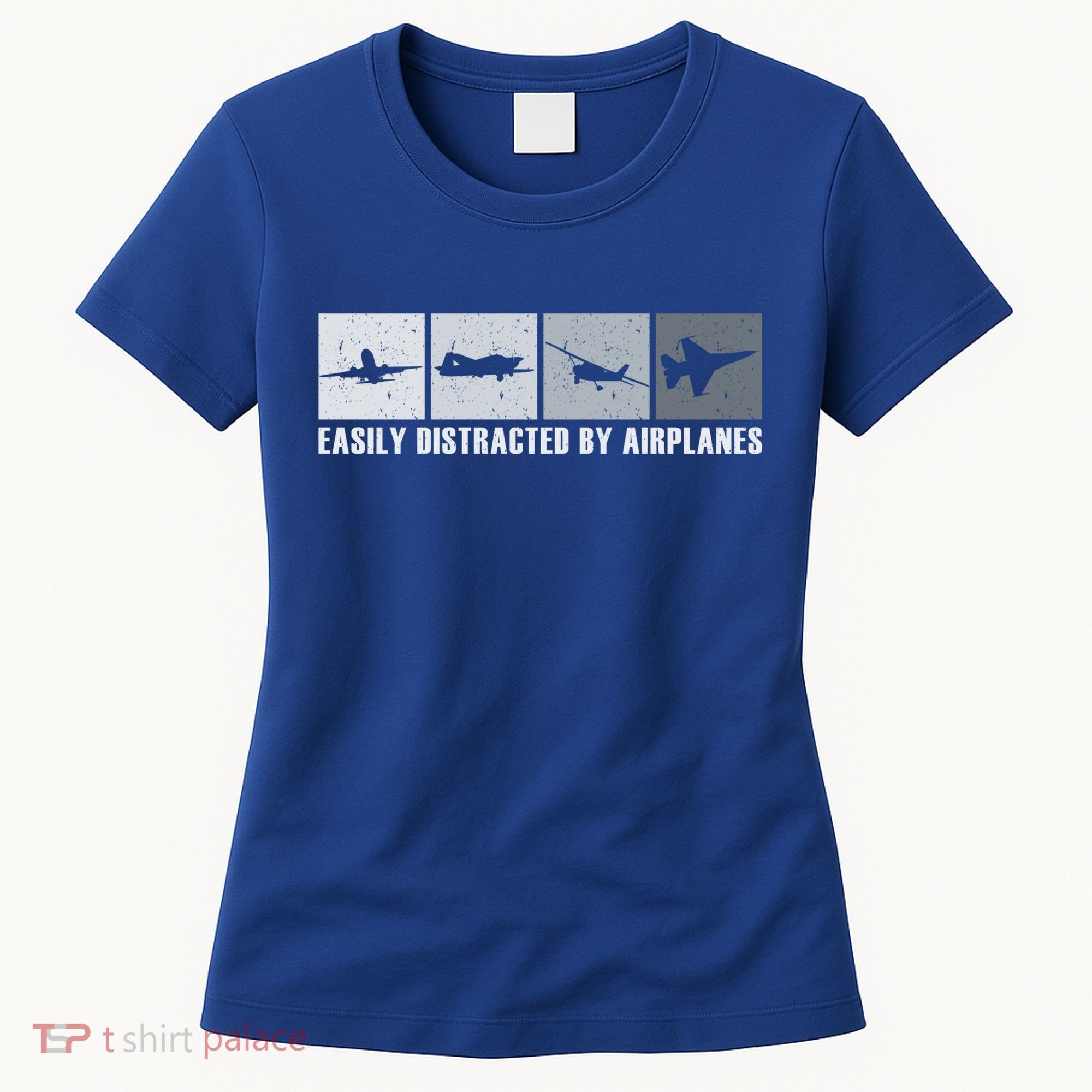 Easily Distracted By Airplanes Aviation Pilot Airplane Cool Gift Women's T-Shirt