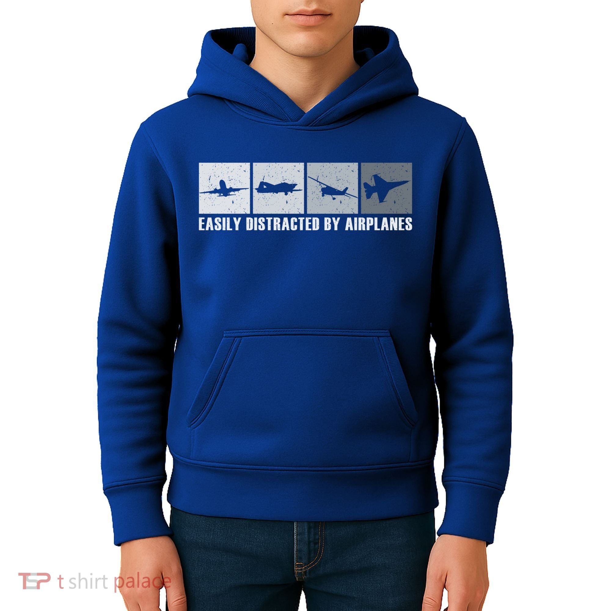 Easily Distracted By Airplanes Aviation Pilot Airplane Cool Gift Kids Hoodie
