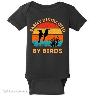 Easily Distracted By Birds Baby Bodysuit
