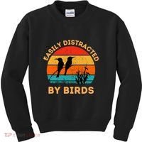 Easily Distracted By Birds Kids Sweatshirt thumb 0