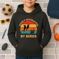 Easily Distracted By Birds Kids Hoodie thumb 2