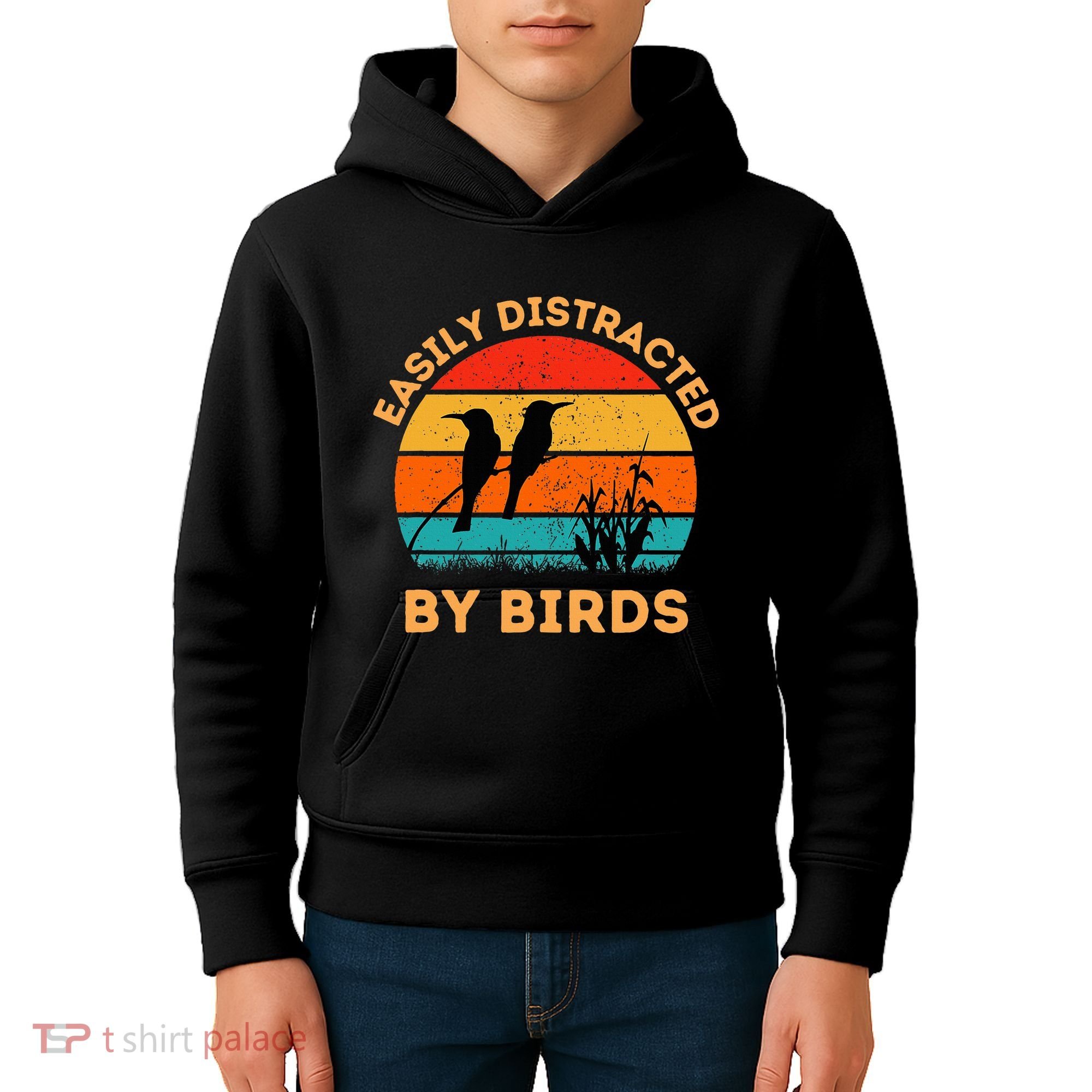 Easily Distracted By Birds Kids Hoodie