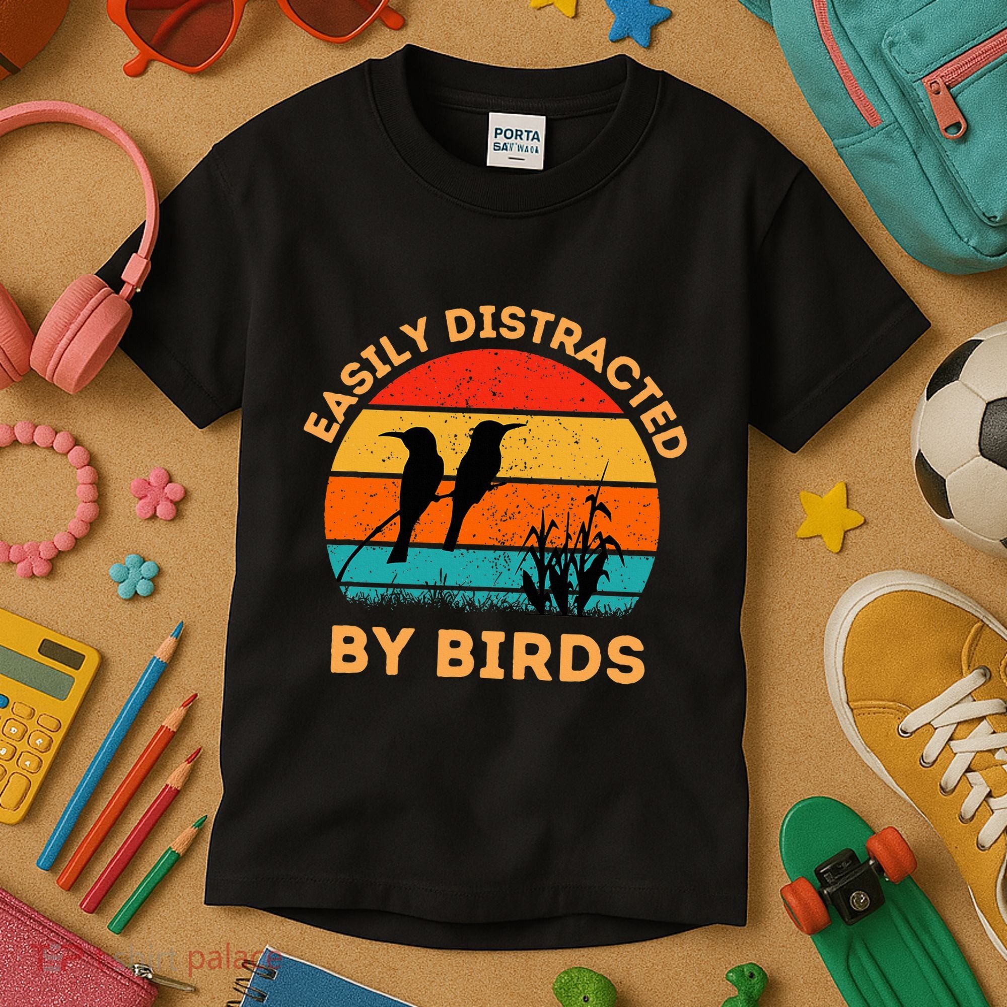 Easily Distracted By Birds Kids T-Shirt