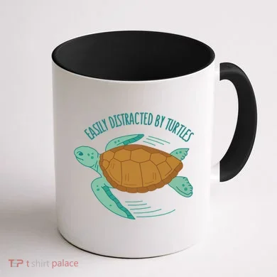 Easily Distracted By Turtles Coffee Mug back