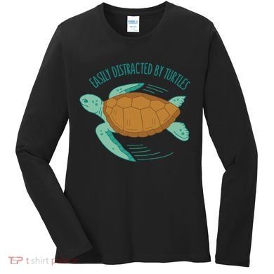 Easily Distracted By Turtles Women's Long Sleeve Shirt