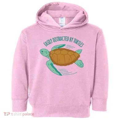 Easily Distracted By Turtles Toddler Hoodie