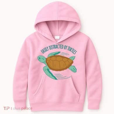 Easily Distracted By Turtles Kids Hoodie