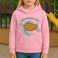Easily Distracted By Turtles Kids Hoodie thumb 3