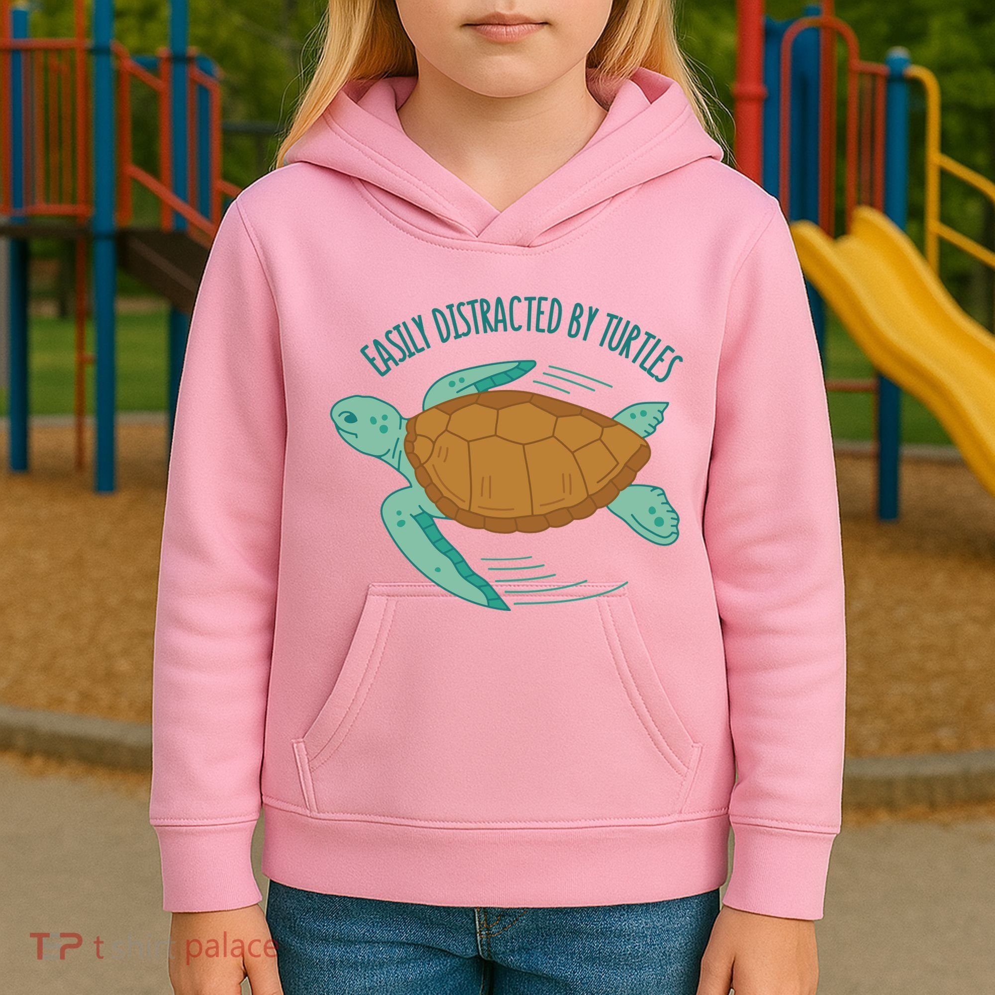 Easily Distracted By Turtles Kids Hoodie