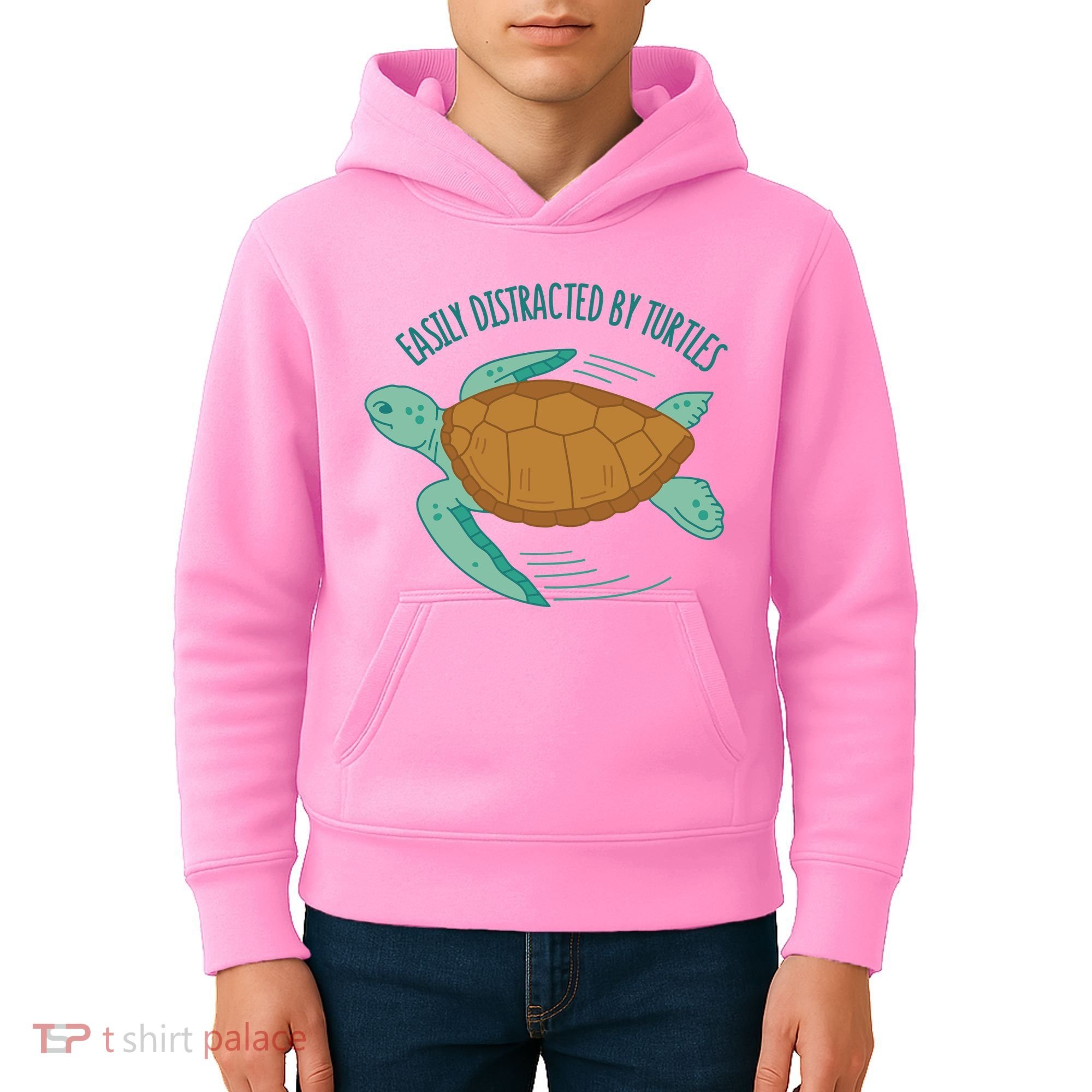 Easily Distracted By Turtles Kids Hoodie