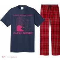 Easily Distracted By Cats And Women Funny For Lesbian Pride Pajama Set thumb 0