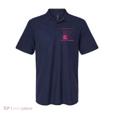 Easily Distracted By Cats And Women Funny For Lesbian Pride Polo