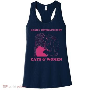 Easily Distracted By Cats And Women Funny For Lesbian Pride Women's Tank Top
