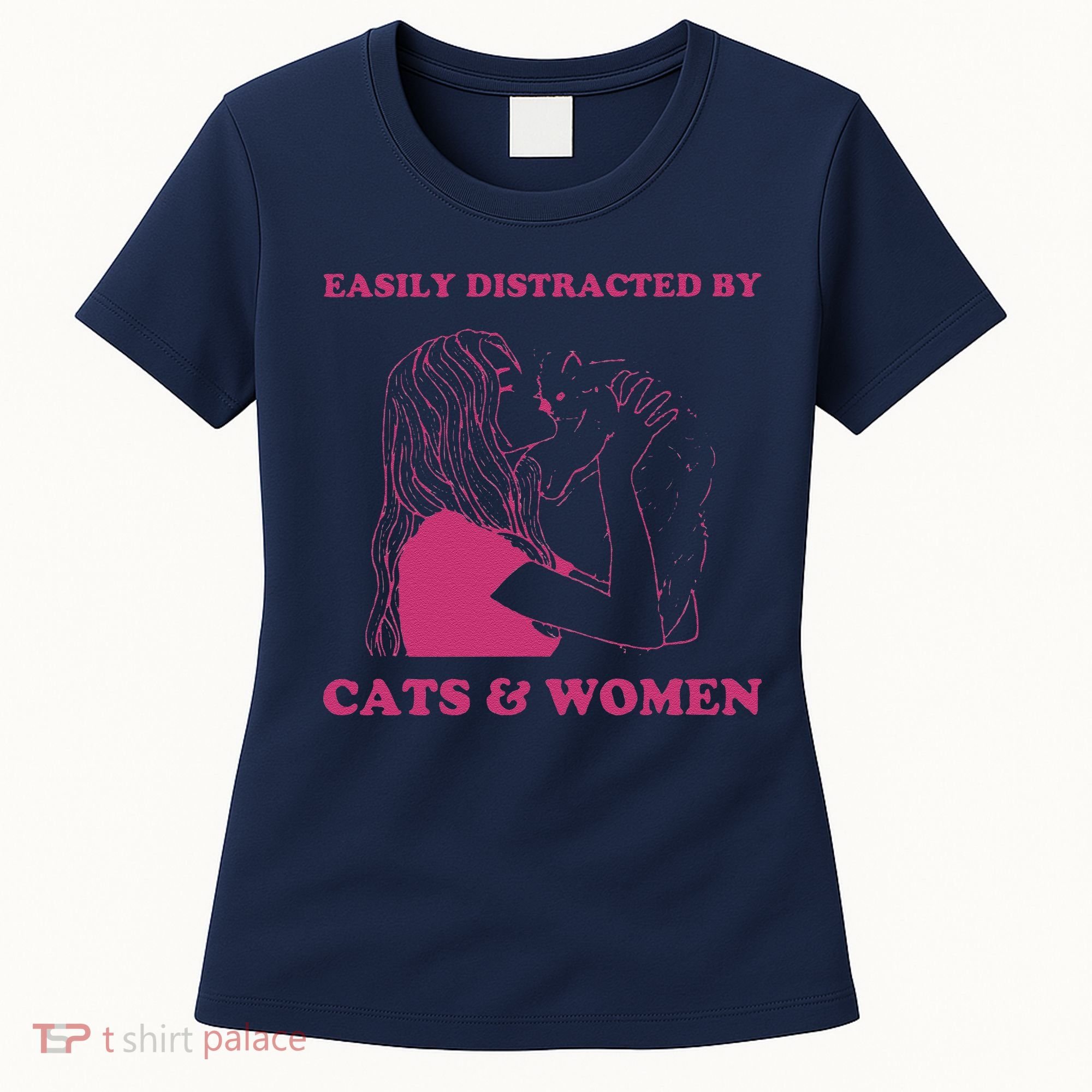 Easily Distracted By Cats And Women Funny For Lesbian Pride Women's T-Shirt