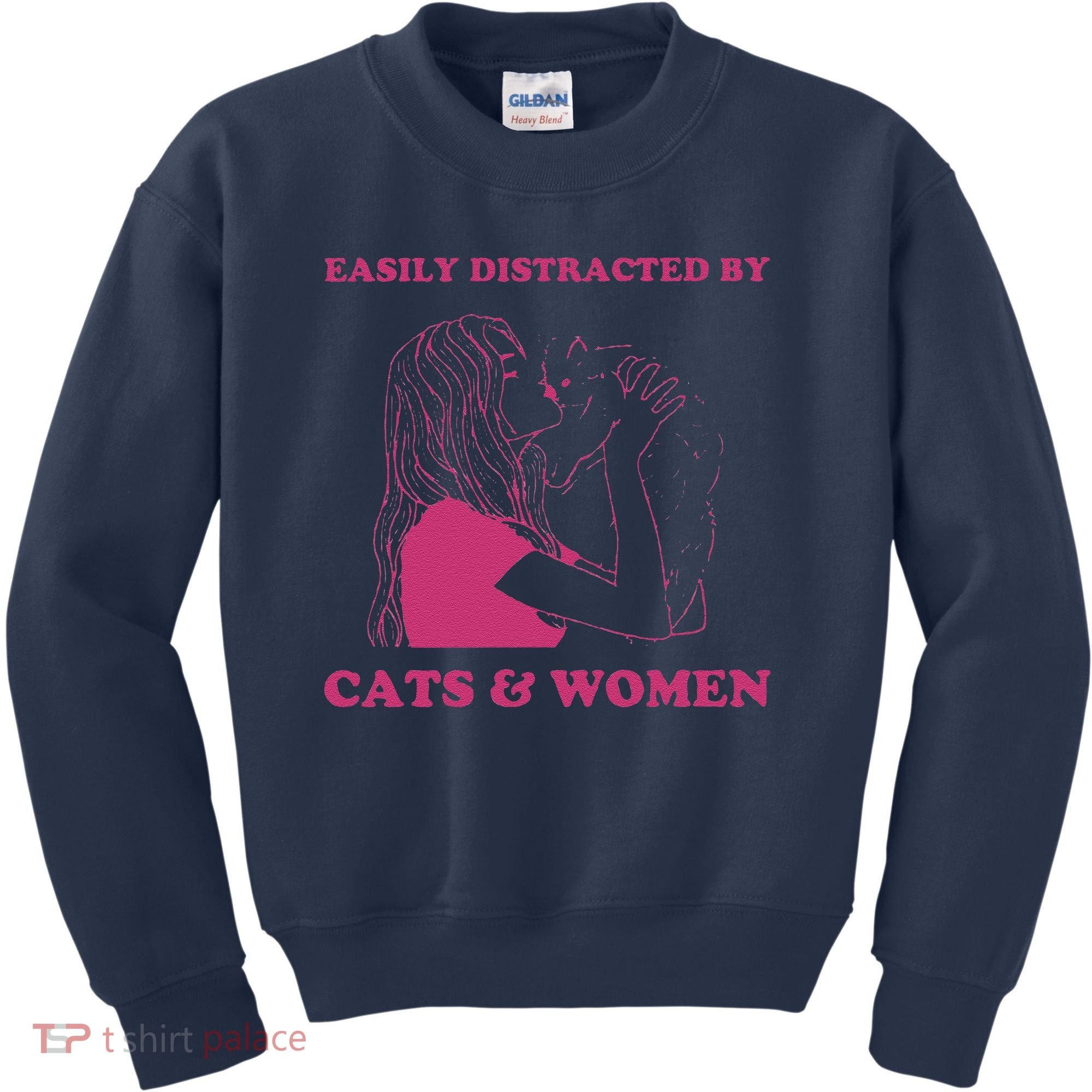Easily Distracted By Cats And Women Funny For Lesbian Pride Kids Sweatshirt