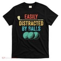 Easily Distracted by Balls Golf Ball Putt Vintage Funny Golf T-Shirt thumb 0