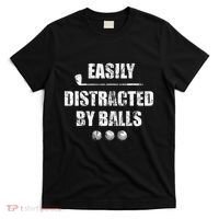 Easily Distracted By Balls Funny Golf Ball Putt T-Shirt thumb 0