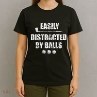 Easily Distracted By Balls Funny Golf Ball Putt T-Shirt thumb 4