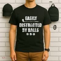 Easily Distracted By Balls Funny Golf Ball Putt T-Shirt thumb 6