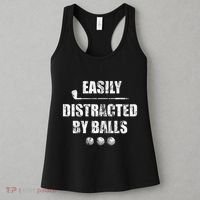 Easily Distracted By Balls Funny Golf Ball Putt Women's Tank Top thumb 3