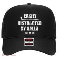 Easily Distracted By Balls Funny Golf Ball Putt Hat thumb 0