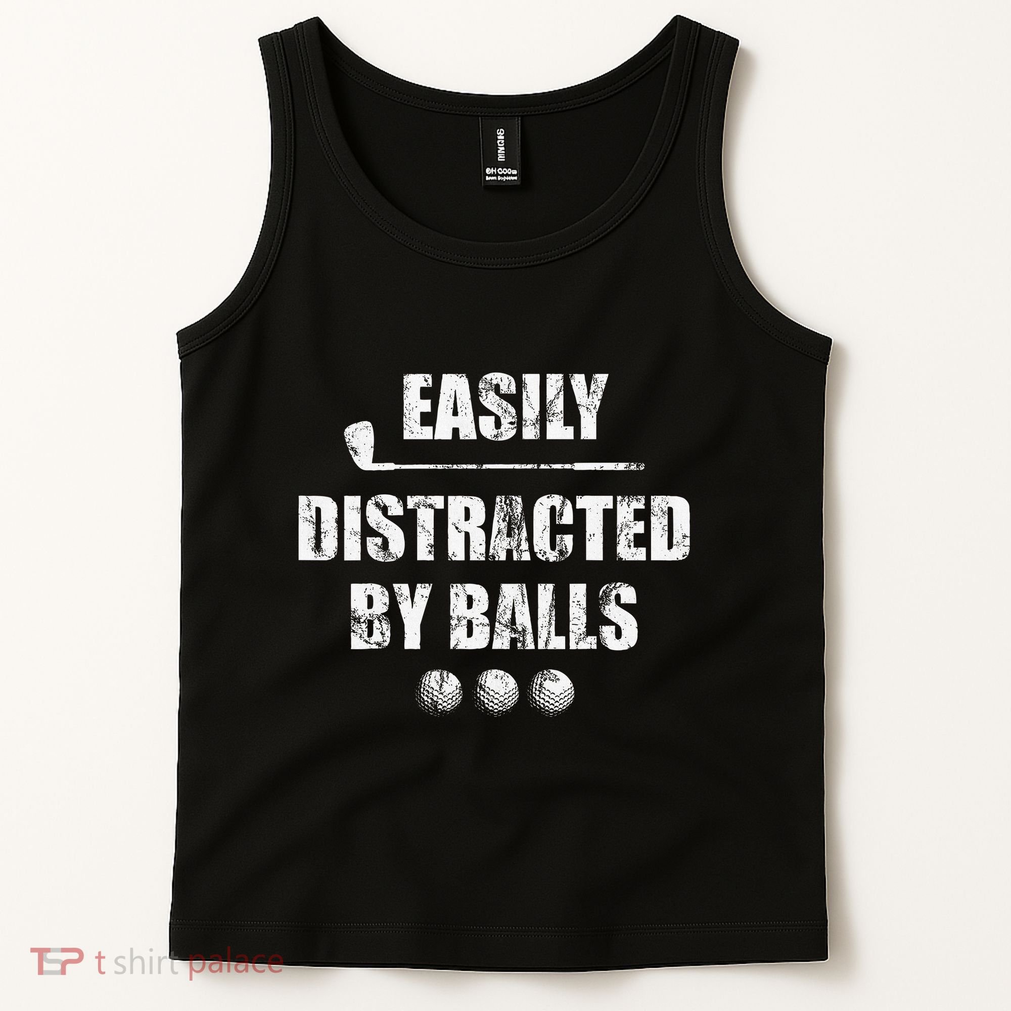Easily Distracted By Balls Funny Golf Ball Putt Tank Top