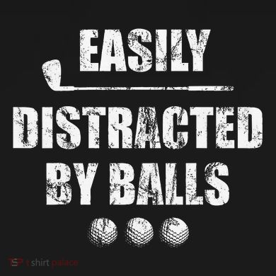 Easily Distracted By Balls Funny Golf Ball Putt Cropped Pullover Crew