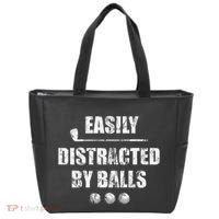 Easily Distracted By Balls Funny Golf Ball Putt Tote Bag thumb 0