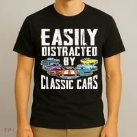 Easily Distracted By Classic Cars T-Shirt thumb 3