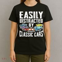 Easily Distracted By Classic Cars T-Shirt thumb 4