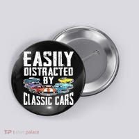 Easily Distracted By Classic Cars Button thumb 0