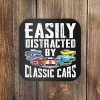 Easily Distracted By Classic Cars Coaster thumb 0