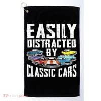 Easily Distracted By Classic Cars Golf Towel thumb 0
