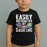 Easily Distracted By Classic Cars Toddler T-Shirt thumb 2