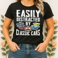 Easily Distracted By Classic Cars Women's T-Shirt thumb 2