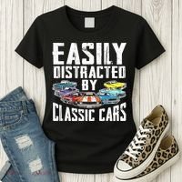 Easily Distracted By Classic Cars Women's T-Shirt thumb 3