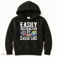 Easily Distracted By Classic Cars Kids Hoodie thumb 0