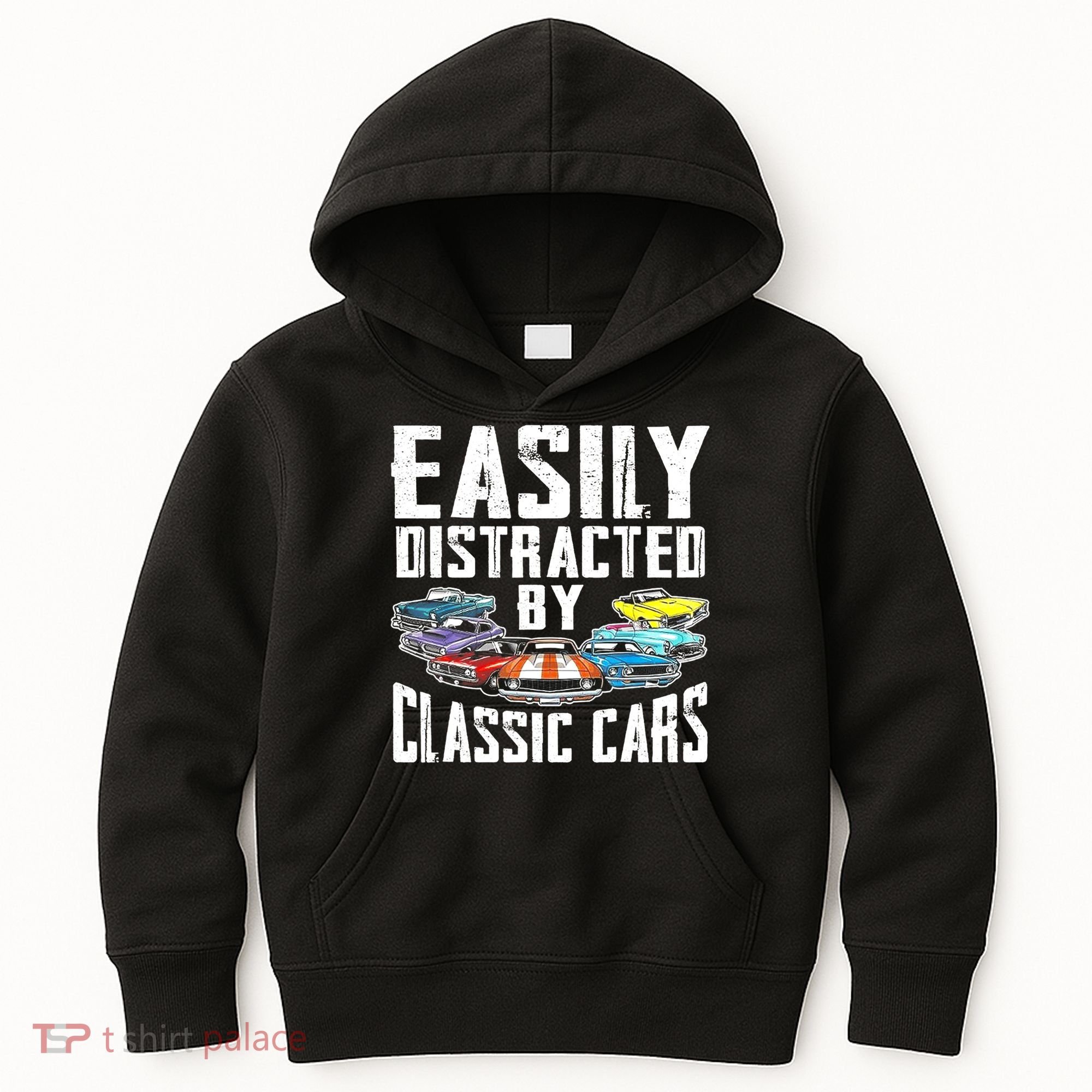 Easily Distracted By Classic Cars Kids Hoodie