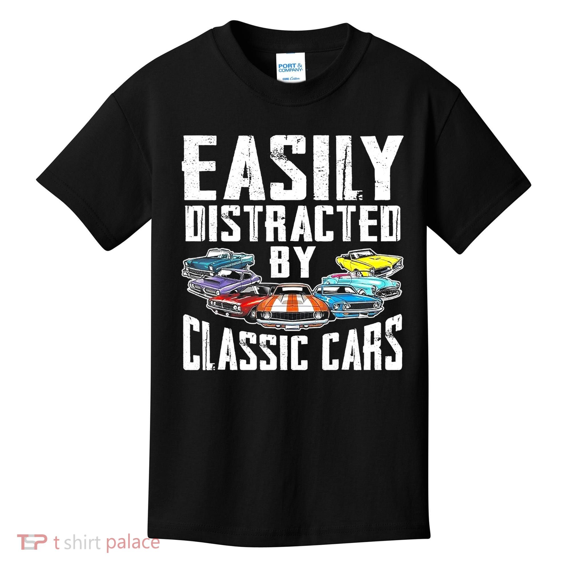 Easily Distracted By Classic Cars Kids T-Shirt