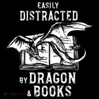 Easily Distracted By Dragon And Books Nerds Women's Hoodie thumb 2