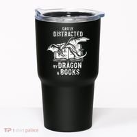Easily Distracted By Dragon And Books Nerds Tumbler thumb 0