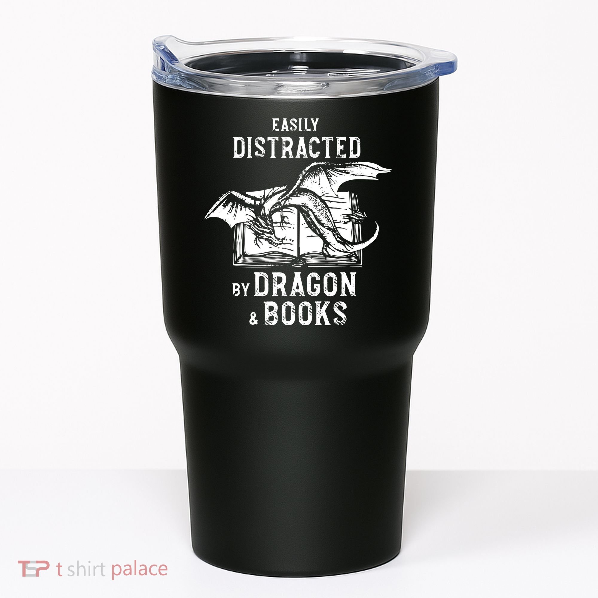 Easily Distracted By Dragon And Books Nerds Tumbler