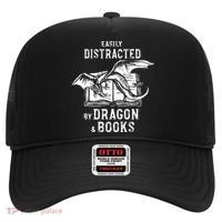 Easily Distracted By Dragon And Books Nerds Hat thumb 0